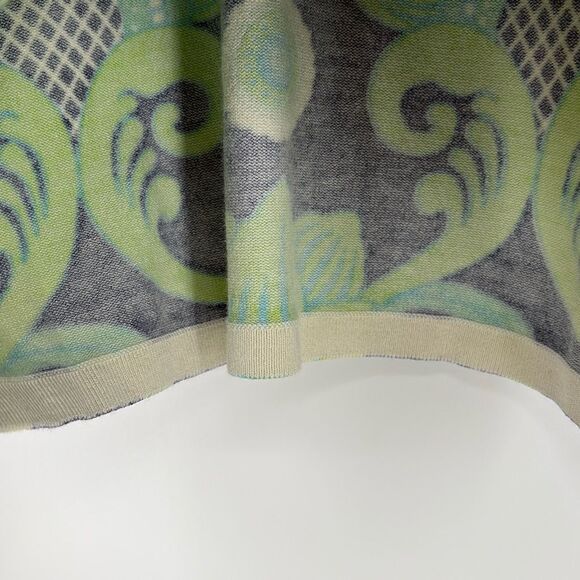 J.McLaughlin Cotton Blend Split Neck 3/4 Sleeve Printed Sweater  Navy‎ Green XS - Picture 10 of 12